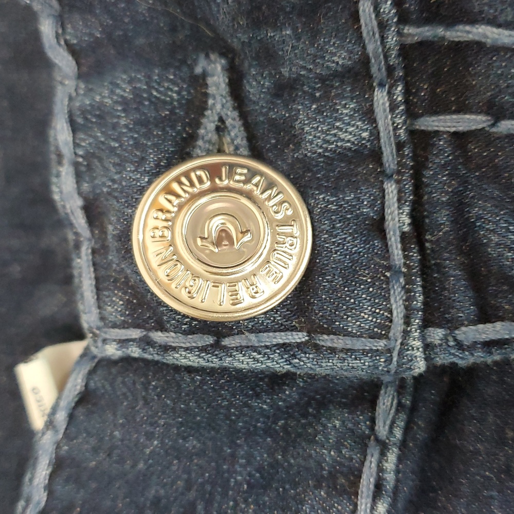 True Religion Mens Rocco Super T Relaxed Skinny W/Flap Pockets Jeans Size 33 - Picture 8 of 16